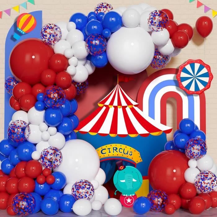 Kit Arche Ballons 141 Pièces - Noir Rouge Bleu - Anniversaire Mariage Fête
