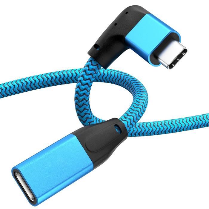 Câble Micro USB à Angle Droit SYSTEM-S 90° - Longueur 19 Cm - USB 2.0 - Noir - Pour Connexions Serrées