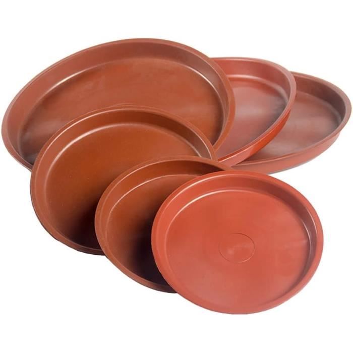 5 Soucoupes Pour Pots De Fleurs 48x19cm - Plateaux De Drainage Rectangulaires Rouge En PP