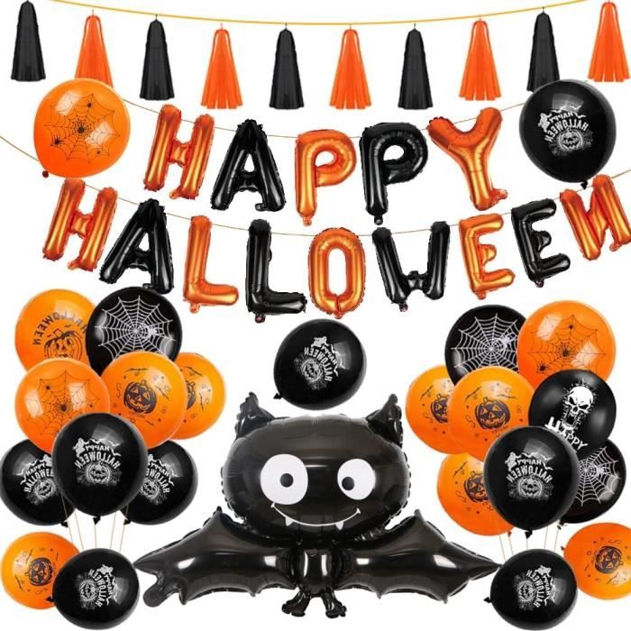 Halloween Décoration Set,42 Pièces Halloween Decoration Ballons,Happy