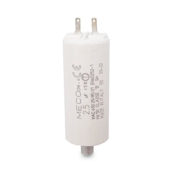 Condensateur Permanent MECO 4uF 450v Pour Volets Roulants - Cosses 2.8mm - Fabriqué En Italie