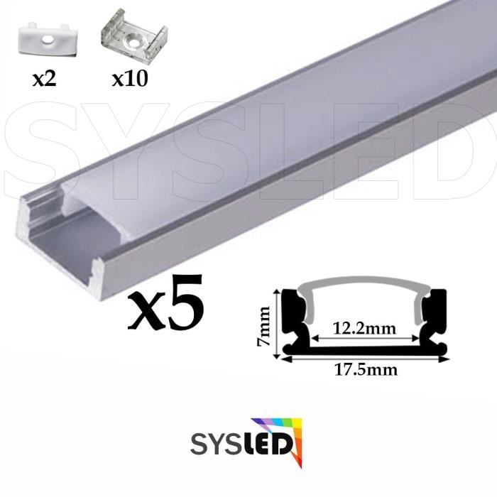 Profilé aluminium 5 Mètres ( 5 x 1 mètre ) avec diffuseur opaque -  Cdiscount Maison