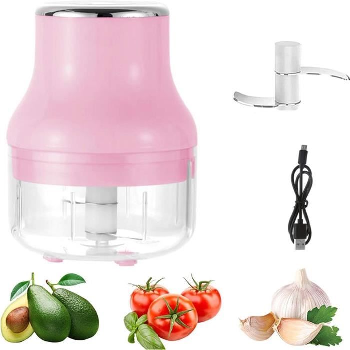 Hachoir à Ail électrique Rechargeable USB - 150 Ml, 12x8 Cm, Pour Légumes, Viande, Fruits