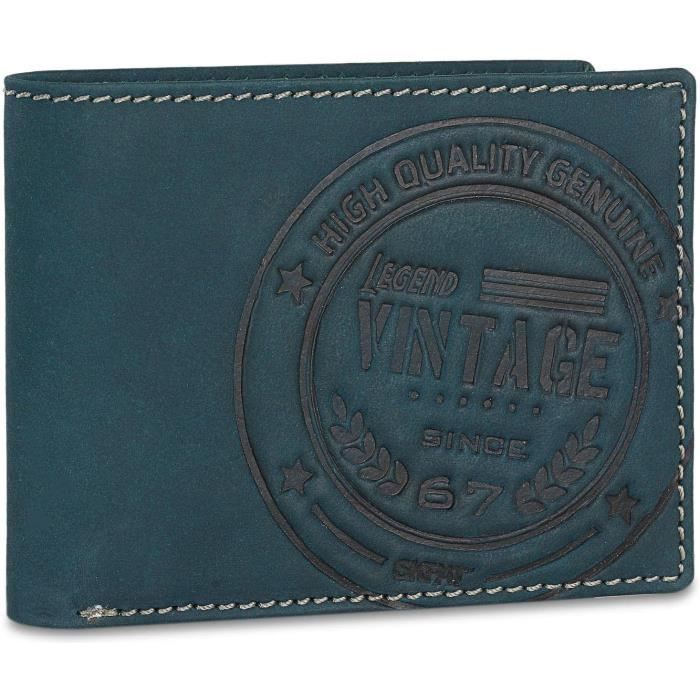Portefeuille Homme En Cuir Véritable Bifold Avec Protection RFID – Style Classique Et Vintage