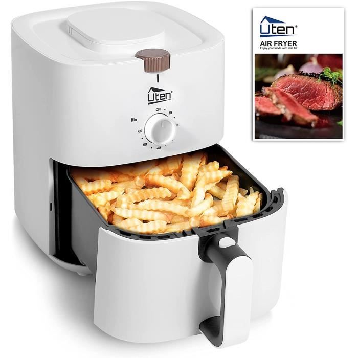 UTEN 4L Friteuse à AirFriteuse À Air Multifonction1500W Air Fryer avec MinuteurPaniers AntiadhésifsConvient 1 à 5 Personnes - Uten