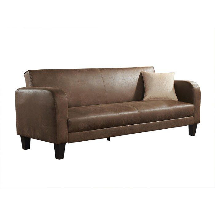 Canapé convertible - VENTE-UNIQUE - INICIO - 3 places - Style vintage - Microfibre aspect cuir vieilli