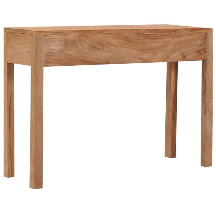 Table console - VINGVO - 110x35x75 cm - Bois de teck massif - 3 tiroirs - Meuble dentrée