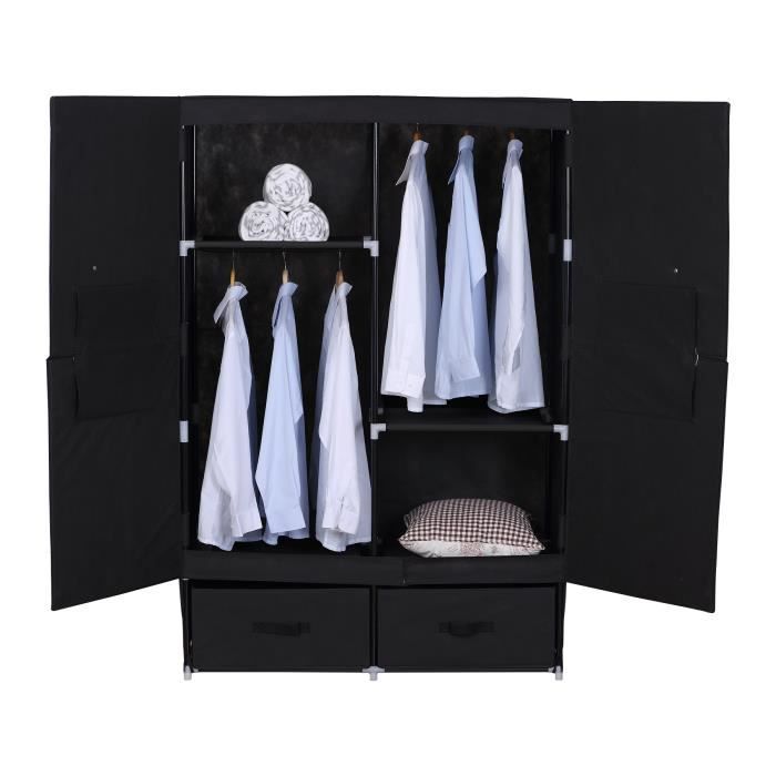 WOLTU Armoire souple de rangement en tissu, penderie pliable avec