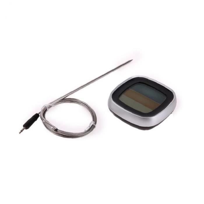 Thermomètre de cuisine numérique avec écran LCD IP66 Noir bébé barbecue Pour rôtir steak