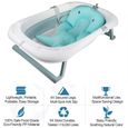 Baignoire pliable bébé pliante évolutive - Oreiller Tapis coussin de bain - avec Thermomètre - SINBIDE®-1