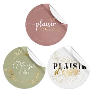 Lot De 500 étiquettes Stickers Kraft Brun - Marque PLASIR D'OFFRIR, Neuf Avec étiquettes, Pour Emballage Cadeau