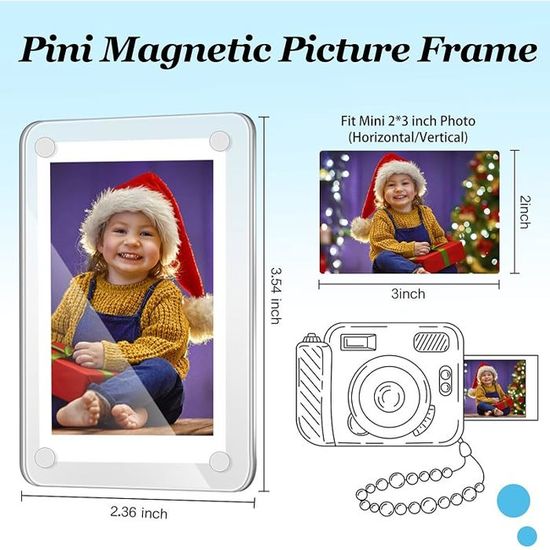 Lot De 24 Cadres Photo Magnétiques Double Face En Acrylique Transparent Pour Réfrigérateur, Mini Cadres Photo Multicolo CADRE PHOTO - Maison