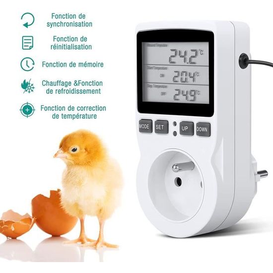 Prise Thermostat avec Sonde, LCD Prise Thermostat Chauffage, 230V  Thermostat Regulateur de Temperature Contrôleur de températur[37] -  Cdiscount Bricolage