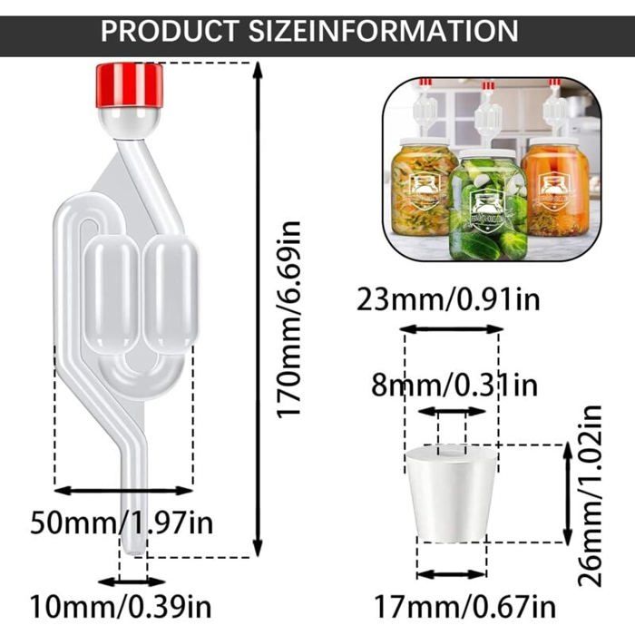 5 Pièces Barboteur Fermentation, Airlock Fermentation en Plastique ...