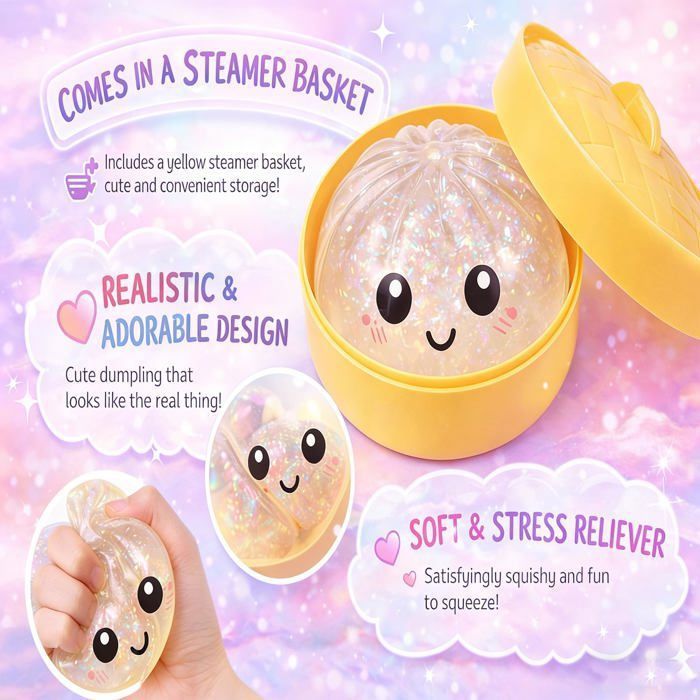 Lot 4 Squishy Anti-Stress – Jouets à Presser Doux Et Résistants – Cadeau Apaisant Enfants Adultes