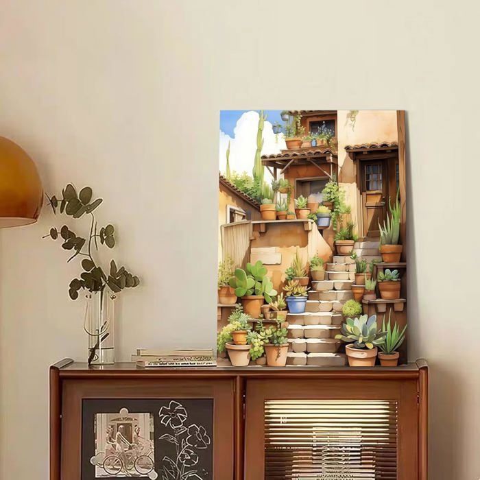 Kit Peinture Par Numéros Paysage – Toile 40x50 Cm – Loisir Créatif Anti-Stress – Déco Murale – Cadeau Adulte Enfant – Inclus Pinceaux Et Crochets