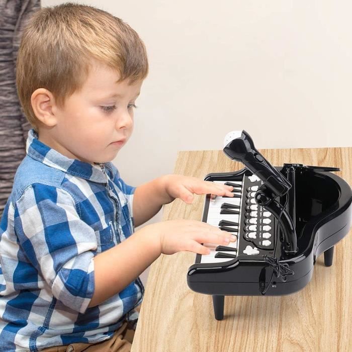 Piano Enfant 2 Ans, Piano Bebe 1 2 3 Ans, Piano Jouet Enfant Avec  Microphone Filles Et Garçons - 24 Touches Noir[u112]