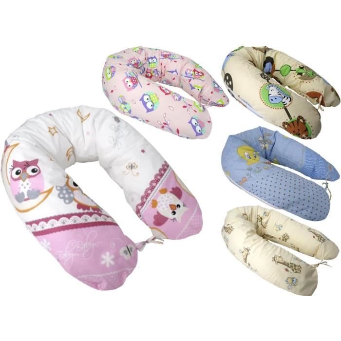 Xxl Housse Pour Coussin D'Allaitement (Gris + toiles Blanc) Baby ...