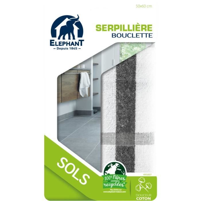 ELEPHANT Serpillière bouclette - 50 x 60 cm - 100% coton - Cdiscount Maison