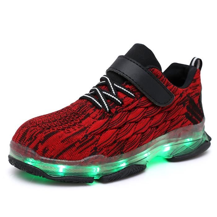 Chaussures LED Enfants PADGENE - Basket Clignotante 7 Couleurs - USB Rechargeable - Taille 25 à 37