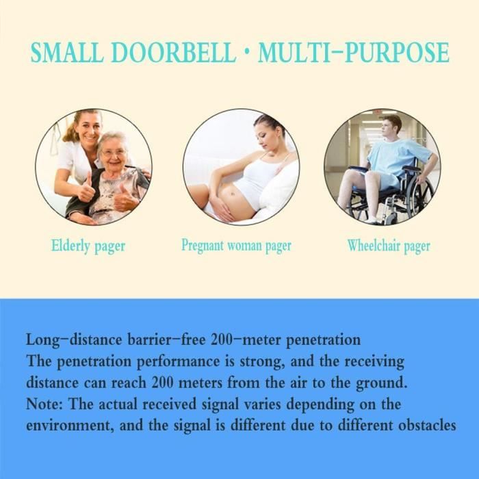 Sonnette D'Entrée De Porte Étanche, Kit De Carillon De Porte Sans Fil ...