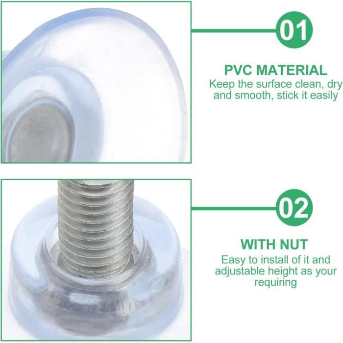 20 Ventouses Avec Vis JANDH - Filetage M4x10mm, Diamètre 30mm - Pour Rideau, Voiture, Salle De Bain, Vitre