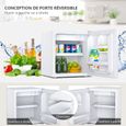 COSTWAY Mini Frigo Mini Réfrigérateur Silencieux 46L Table Top Intégrable Noir 47 x 45 x 50 cm pour Chambre ou Hôtel Blanc-2