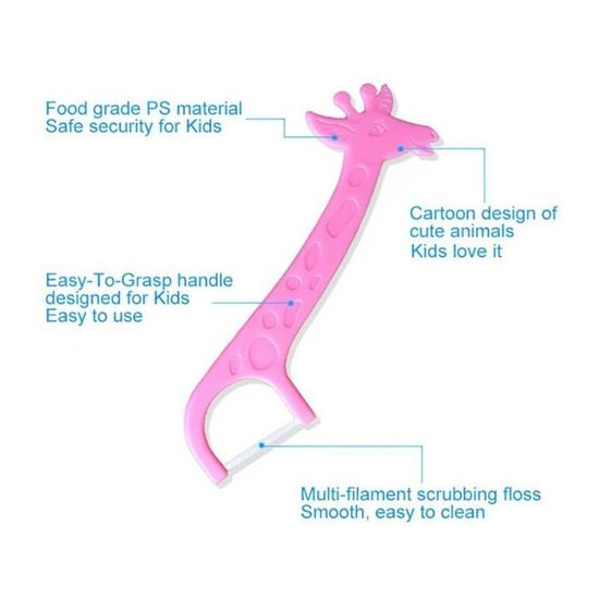 160 PCS Fils Dentaires Pour Enfants Avec Manche En Forme D'Animaux