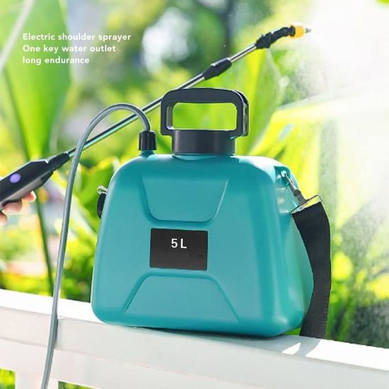 1.35 Gallon/5L Pulvérisateur de jardin électrique avec poignée USB  rechargeable, pulvérisateur de mauvaises herbes avec 3 Buses de  pulvérisation