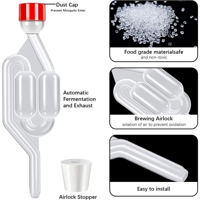 5 Pièces Barboteur Fermentation, Airlock Fermentation en Plastique ...