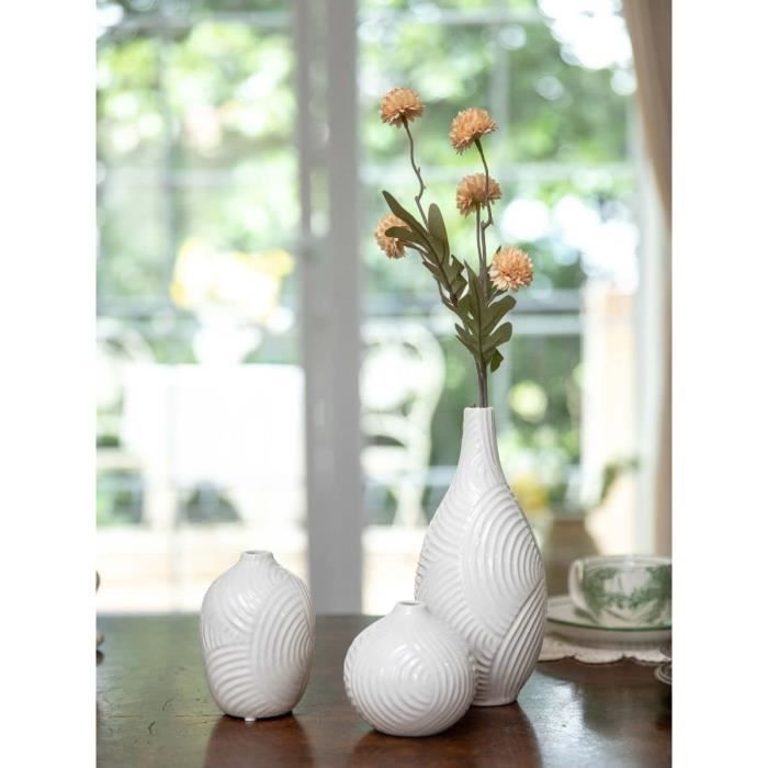 Set De 3 Designer Artisanal Fleur Céramique Vase pour Intérieur