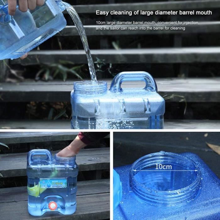 Relaxdays Bidon d'eau avec robinet, 15 litres, plastique sans BPA