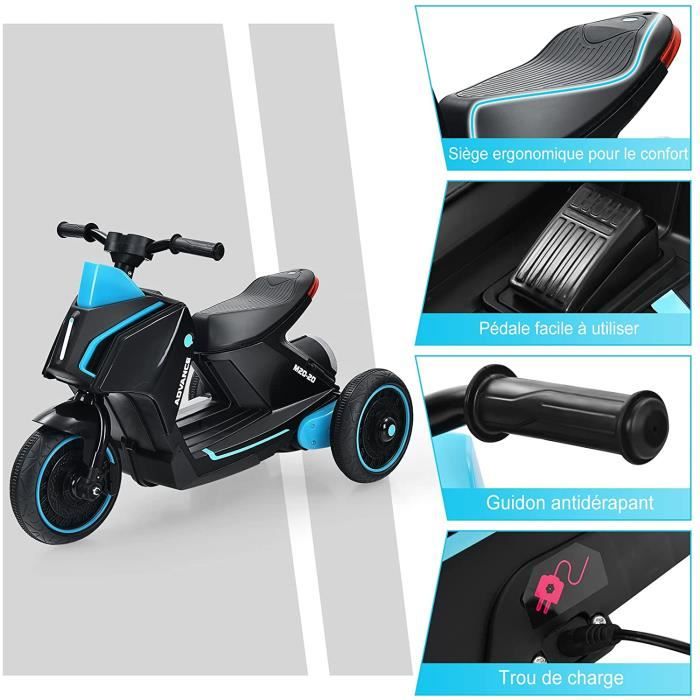GOPLUS Moto Électrique Enfant 12V, Phare à LED et Musique, 3-5 km/h,  Véhicule Électrique pour Enfants 3-8 Ans, Charge Max 25KG2 Roues  Auxiliaires Inclus (Noir) : : Auto et Moto