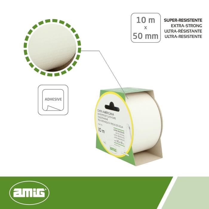 Ruban Adhésif Gorille Blanc Extra Fort - 48 Mm X 20 M, Résistant à L'eau Et Aux UV