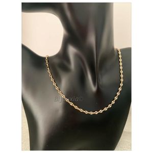 Chaine En Or Blanc 18 Carats - 40 Cm, 0,90 G, Fermoir Reasa, Neuf Avec étiquettes Mondepetit