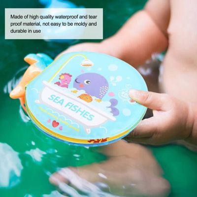 ZERONE Livre de bain bébé en tissu résistant à la déchirure, jouet éducatif  pour le bain