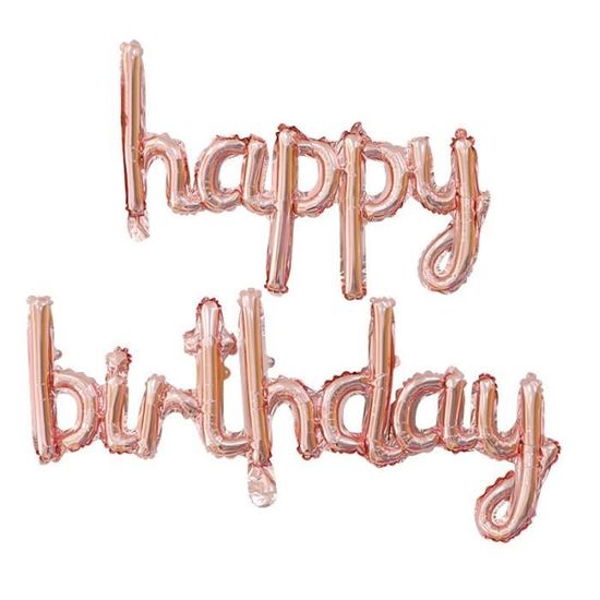 Ballons En Aluminium Avec Lettres Joyeux Anniversaire Or Rose Decoration De Fete D Anniversai Bleu Cdiscount Maison