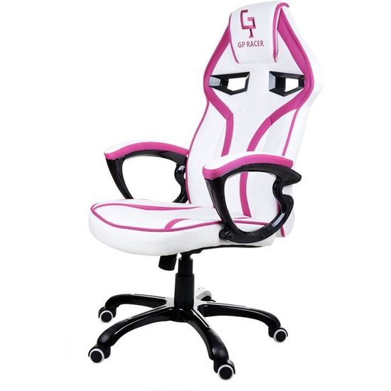 chaise de bureau en similicuir ergonomique. Giosedio GPR GP Racer chaise de jeu de sport siège de seau chaise dordinateur chaise de bureau Blanc / noir 
