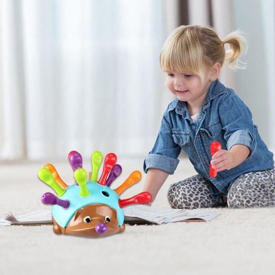 Jeux D Apprentissage Jouets Bebe 13 24 Mois Herisson Trieur Couleur Empilage Jouet Pour Enfants Education Type With Color Box Cdiscount Jeux Jouets