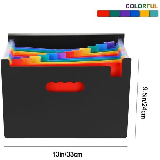 Lot De 12 Porte-Documents A4 Extensibles Transparents | Fermeture Bouton | Imperméables | Pour Bureau, École, Archivage