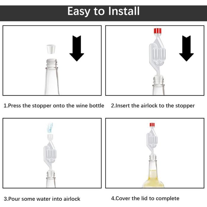 5 Pièces Barboteur Fermentation, Airlock Fermentation en Plastique ...