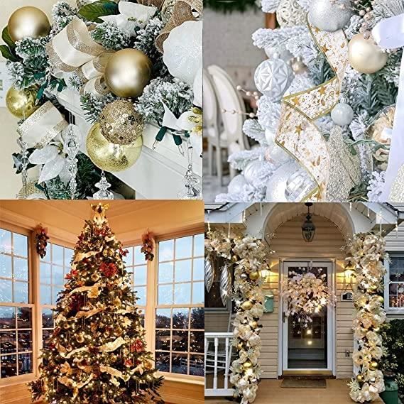 10PCS Guirlande De Noël 20M Pour Sapin - Décoration Brillante Pour Fête, Murs, Fenêtres