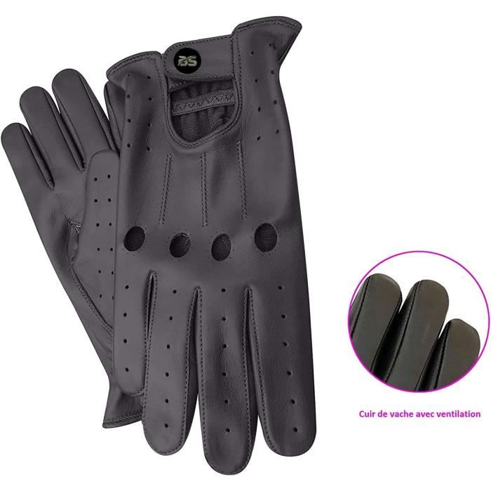 Gants De Conduite Demi-Doigts En Cuir Long Keeper - Homme Femme, Protection & Style