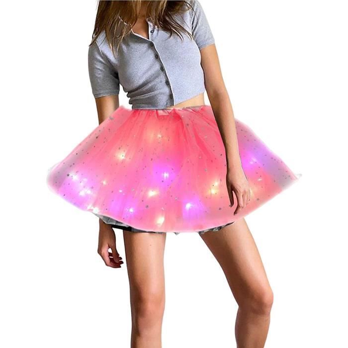 Jupe tutu vintage pour femme Tutu Jupon Bulle Etoiles Paillettes LED Lumineux Rose Cdiscount Pret a Porter