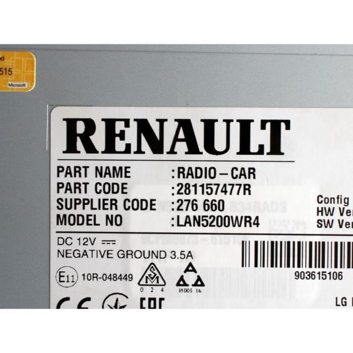 Autoradio Lecteur CD Update List Renault Clio III Kangoo Megane Scenic II  Modus RENRDW330-00 8200607915 L350 - Cdiscount Auto