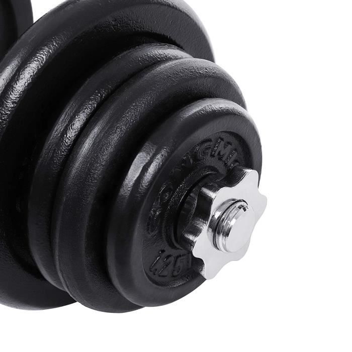 Haltères Réglables 60kg SONGMICS - Set Fonte Avec Disques 5kg, 2.5kg, 1.25kg - Pour Musculation