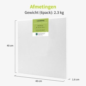 Cadre 50x50 Châssis Entoilé VBS 50x70 Cm - Toile Coton 380 G/m² - Pour Peinture Acrylique Ou Huile Châssis Peinture Artistique