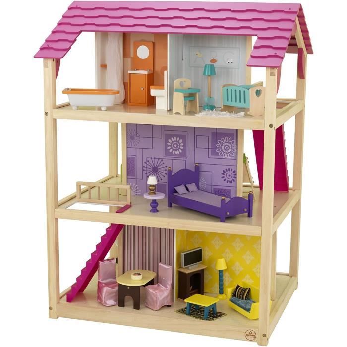 KidKraft Maison de poupees en bois So Chic avec 46 accessoires inclus