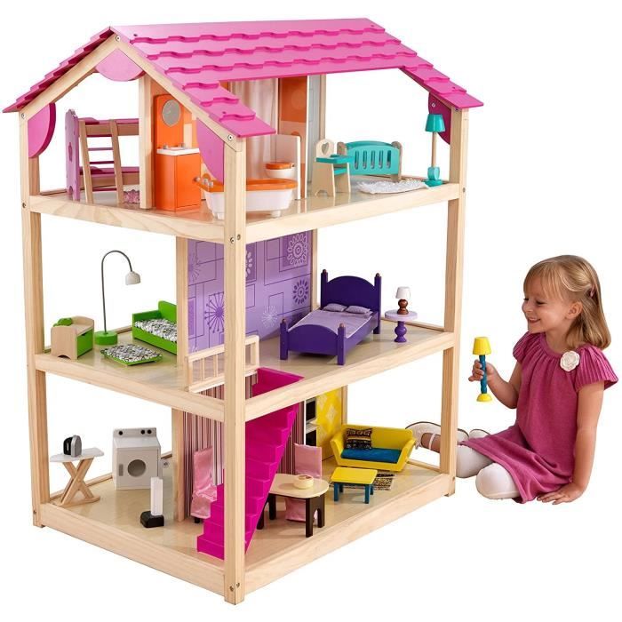 KidKraft Maison de poup es en bois So Chic avec 46 accessoires inclus