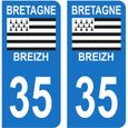 Autocollants Stickers plaque immatriculation voiture auto département 35 Ille-et-Vilaine Logo Région Bretagne Breizh Symbol-0